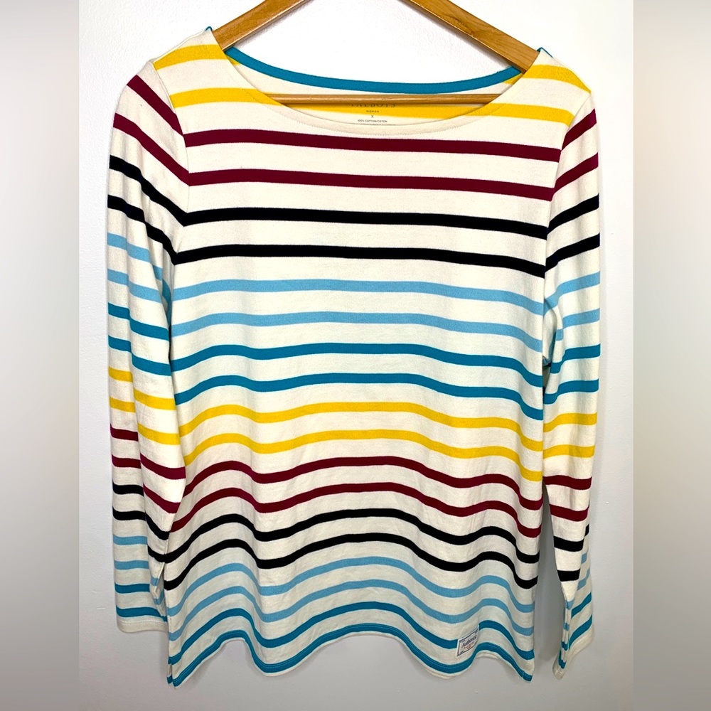 Talbots Size XL Womens Breton Stripe Long Sleeve Shirt New Without Tags